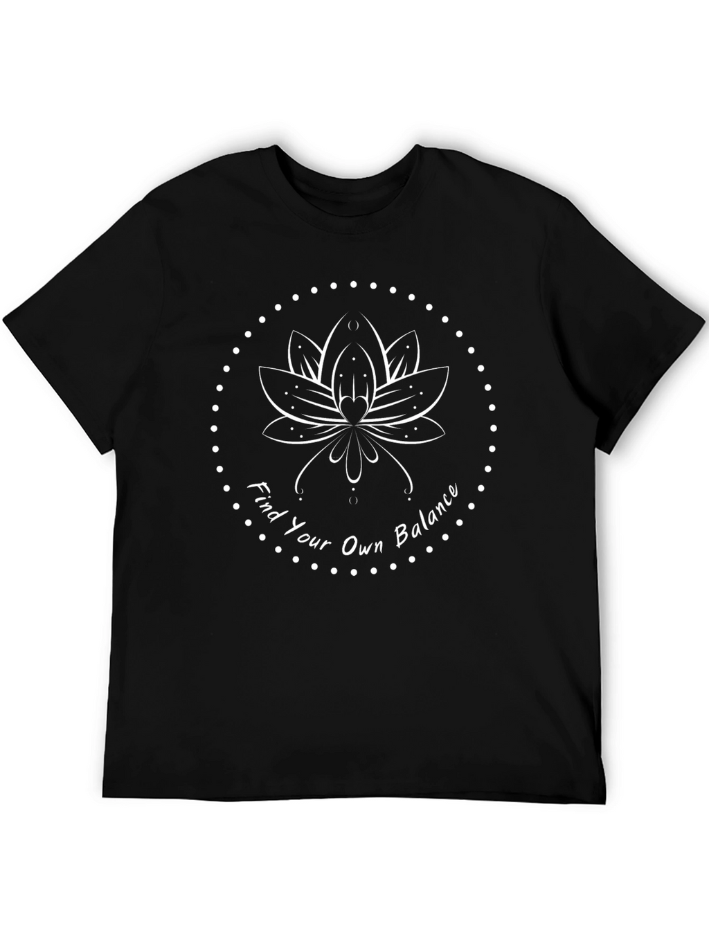 Lotus Balance Black T-Shirt
