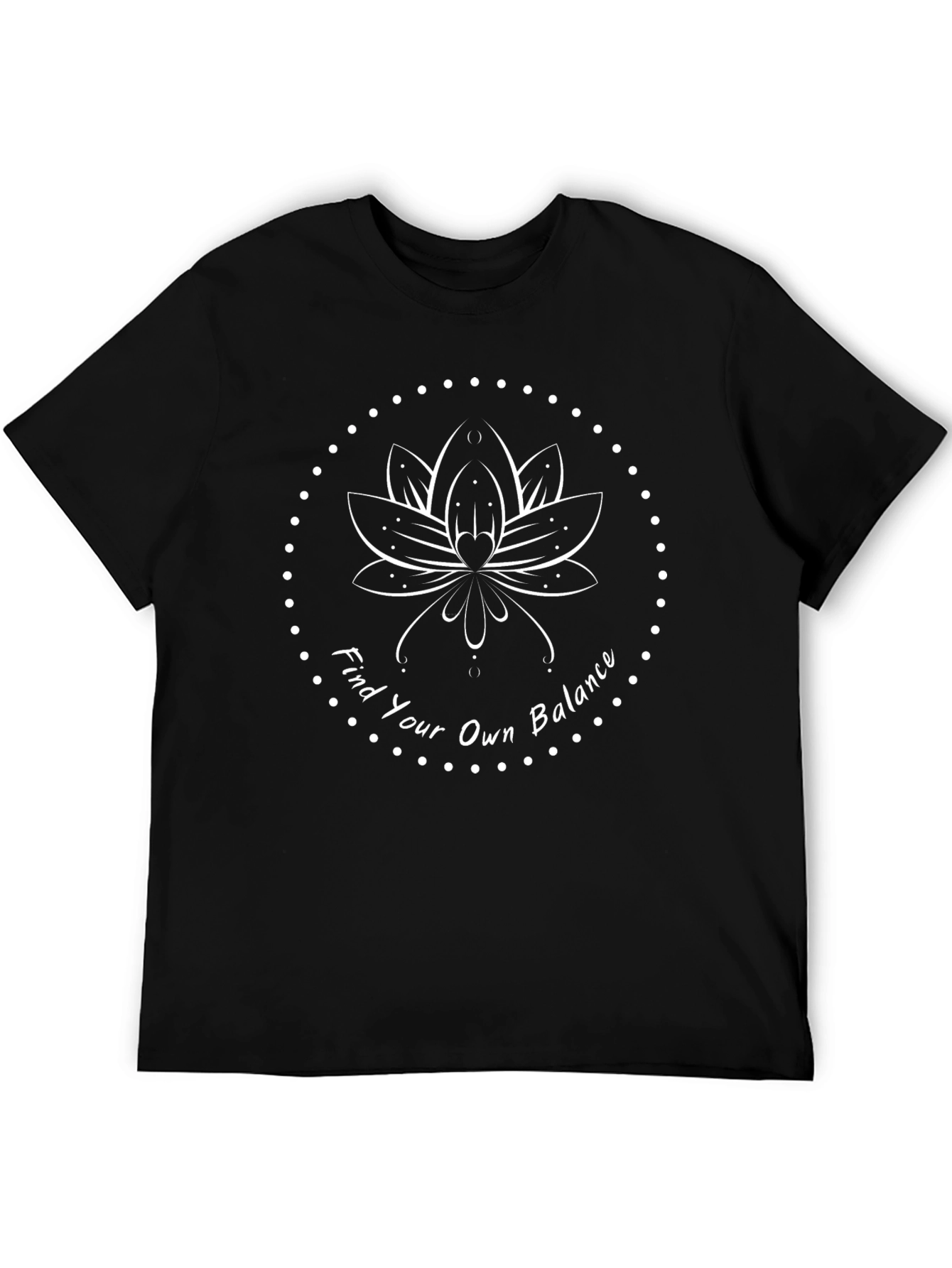 Lotus Balance Black T-Shirt