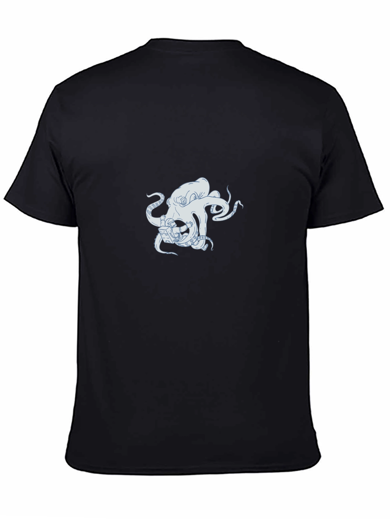 Octopus Astronaut Graphic Black T-Shirt