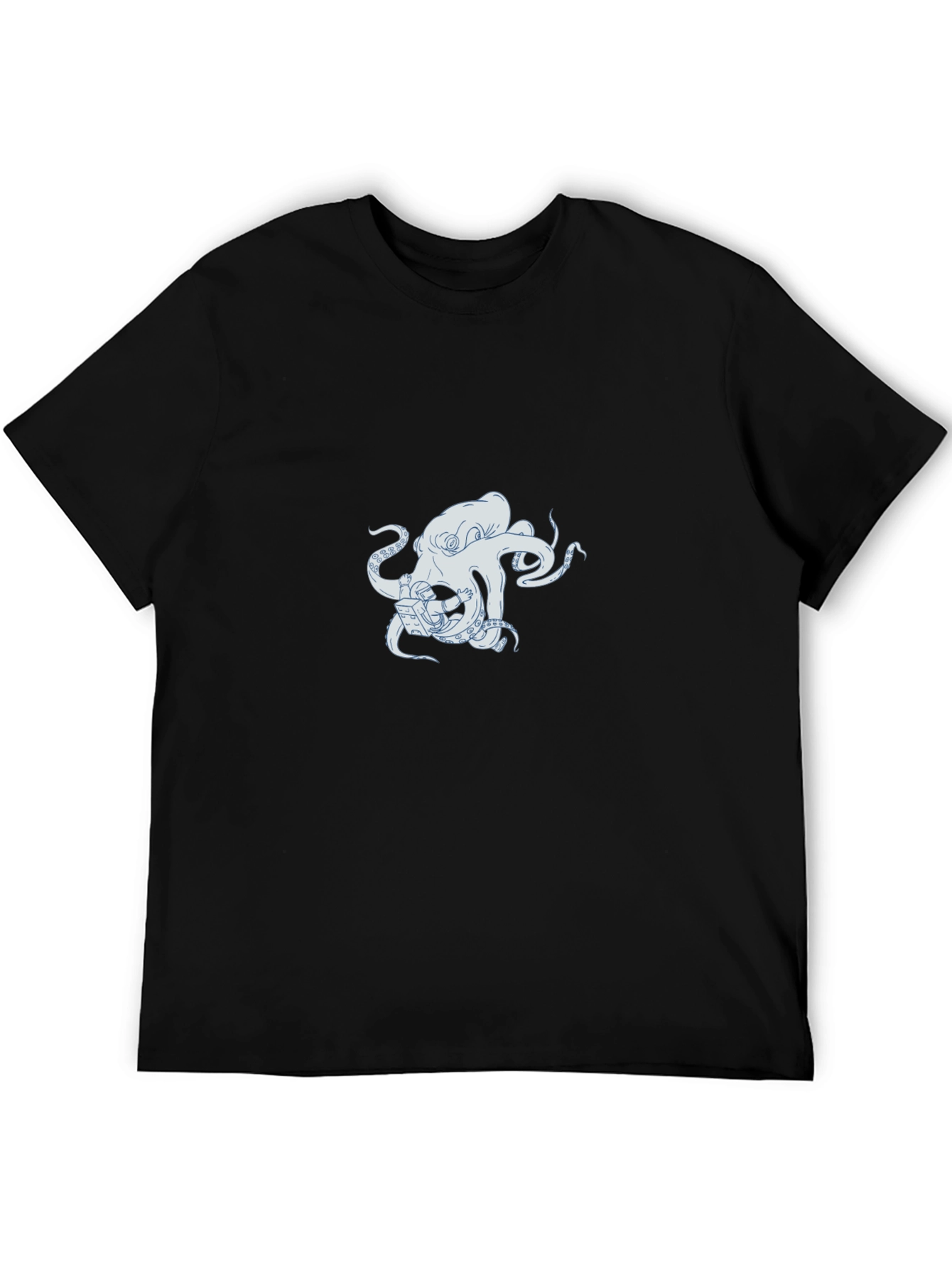 Octopus Astronaut Graphic Black T-Shirt