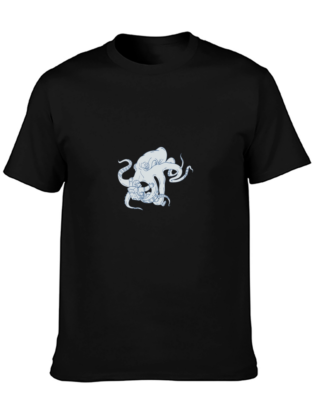 Octopus Astronaut Graphic Black T-Shirt
