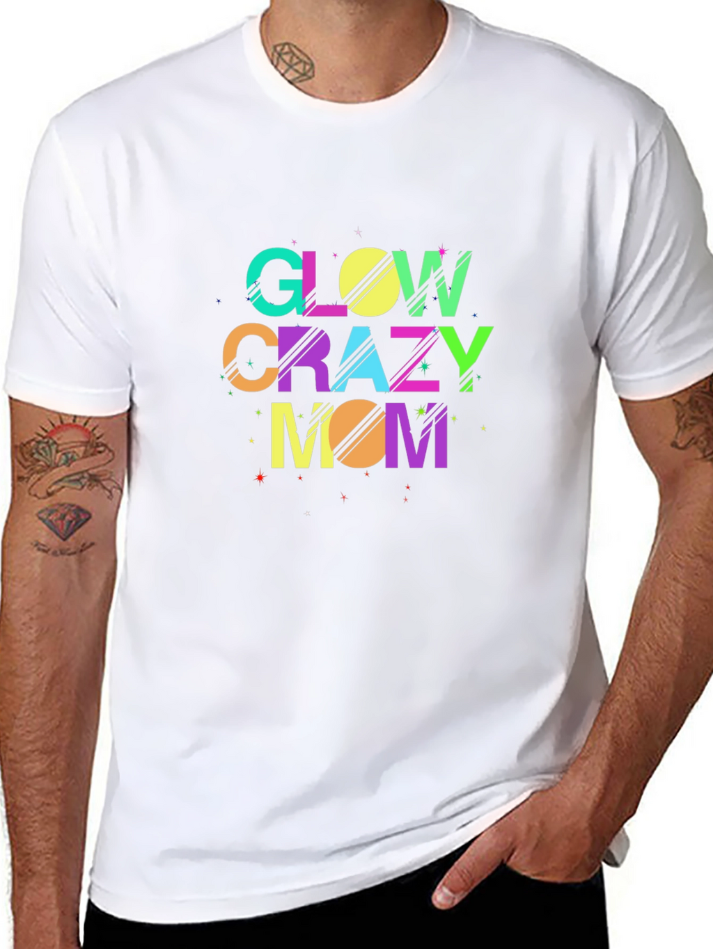 Glow Crazy Mom Black T-Shirt