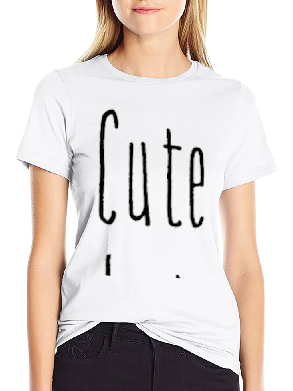 Cute Graphic Black T-Shirt Casual Wear