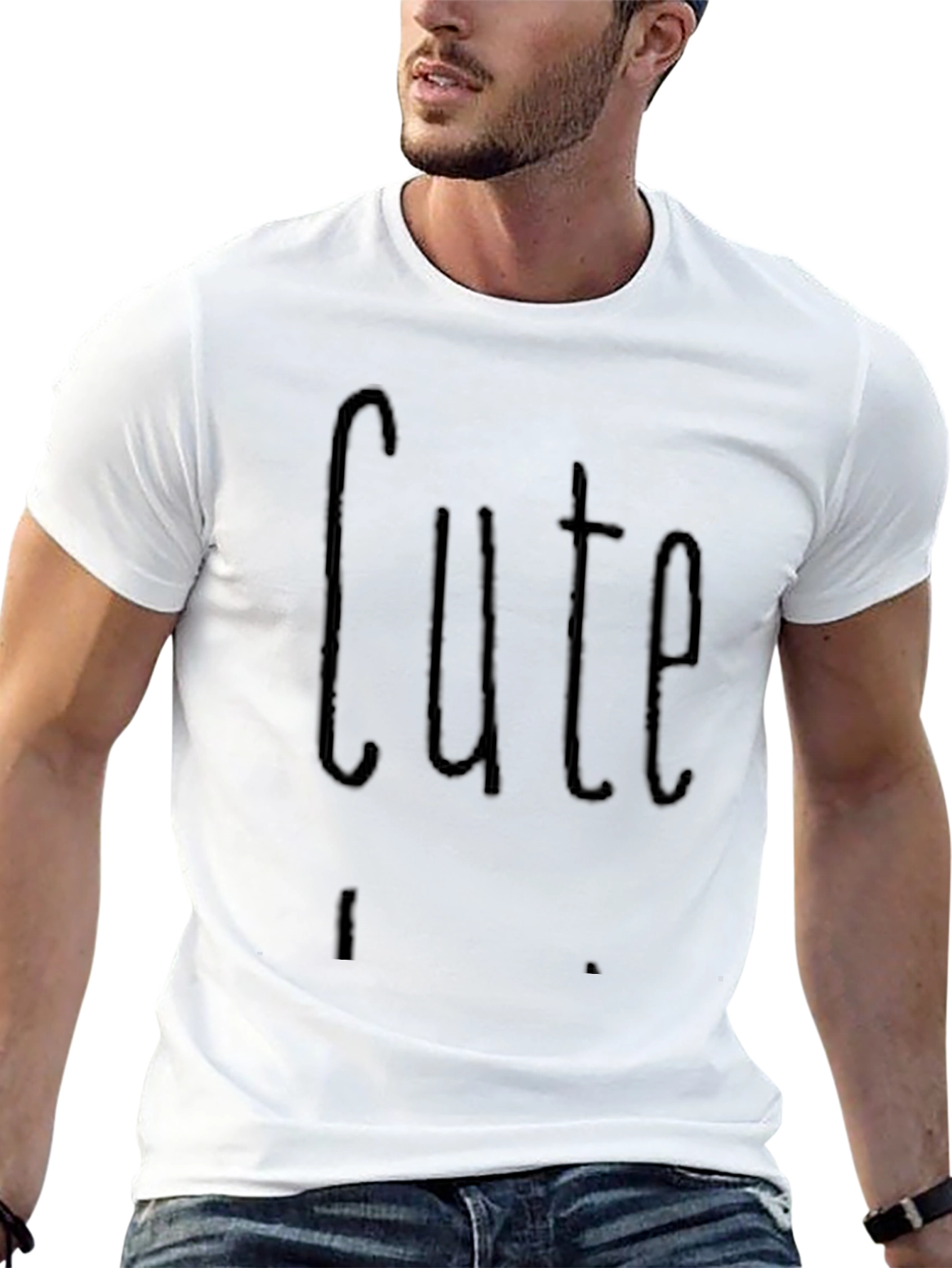 Cute Graphic Black T-Shirt Casual Wear