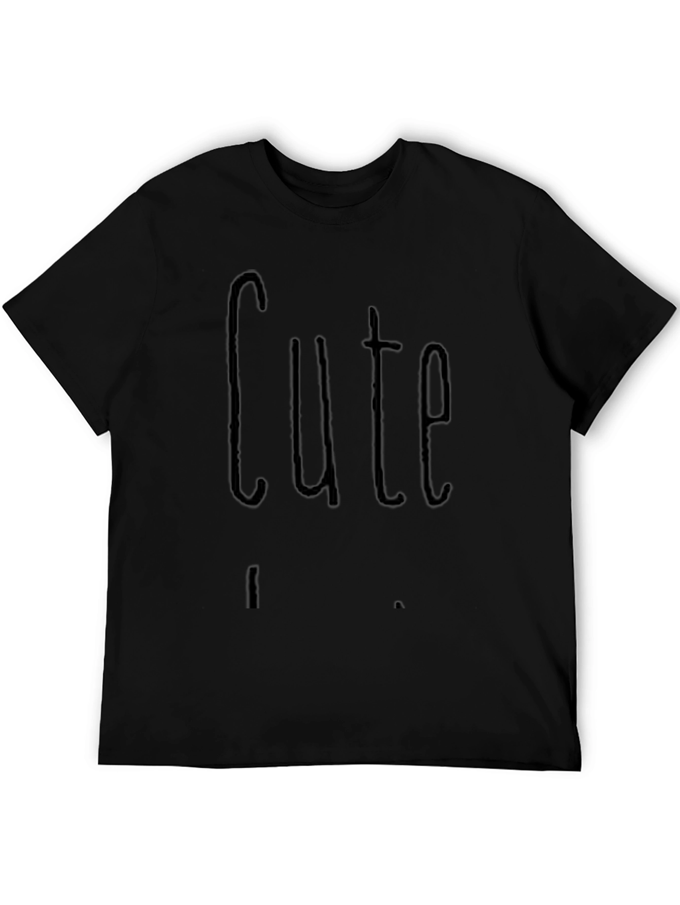 Cute Graphic Black T-Shirt Casual Wear