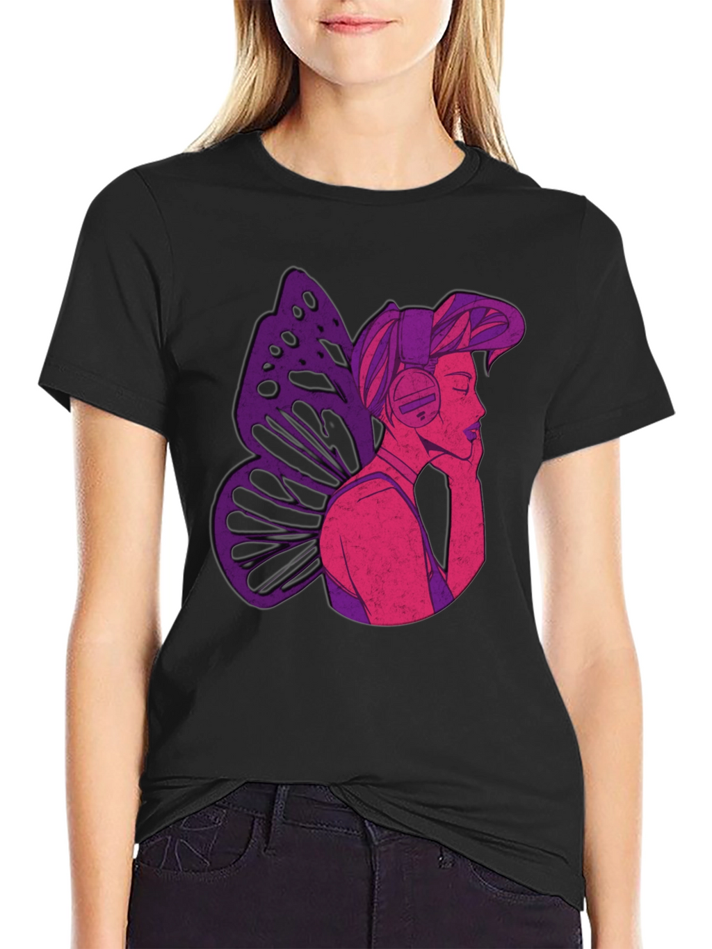 Butterfly Headphones Graphic Tee