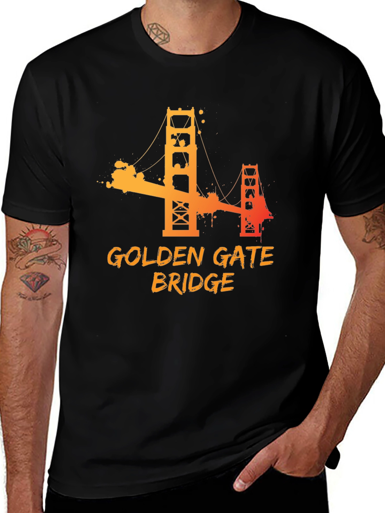 Golden Gate Bridge Graphic Tee - Mens Black T-Shirt