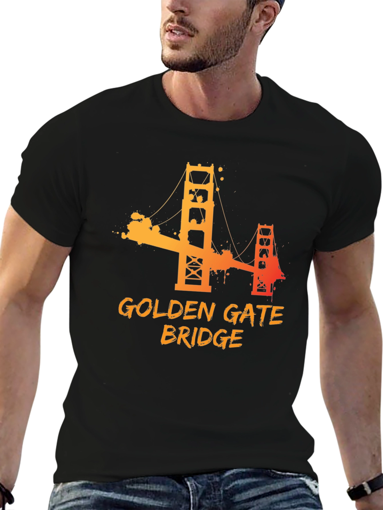 Golden Gate Bridge Graphic Tee - Mens Black T-Shirt