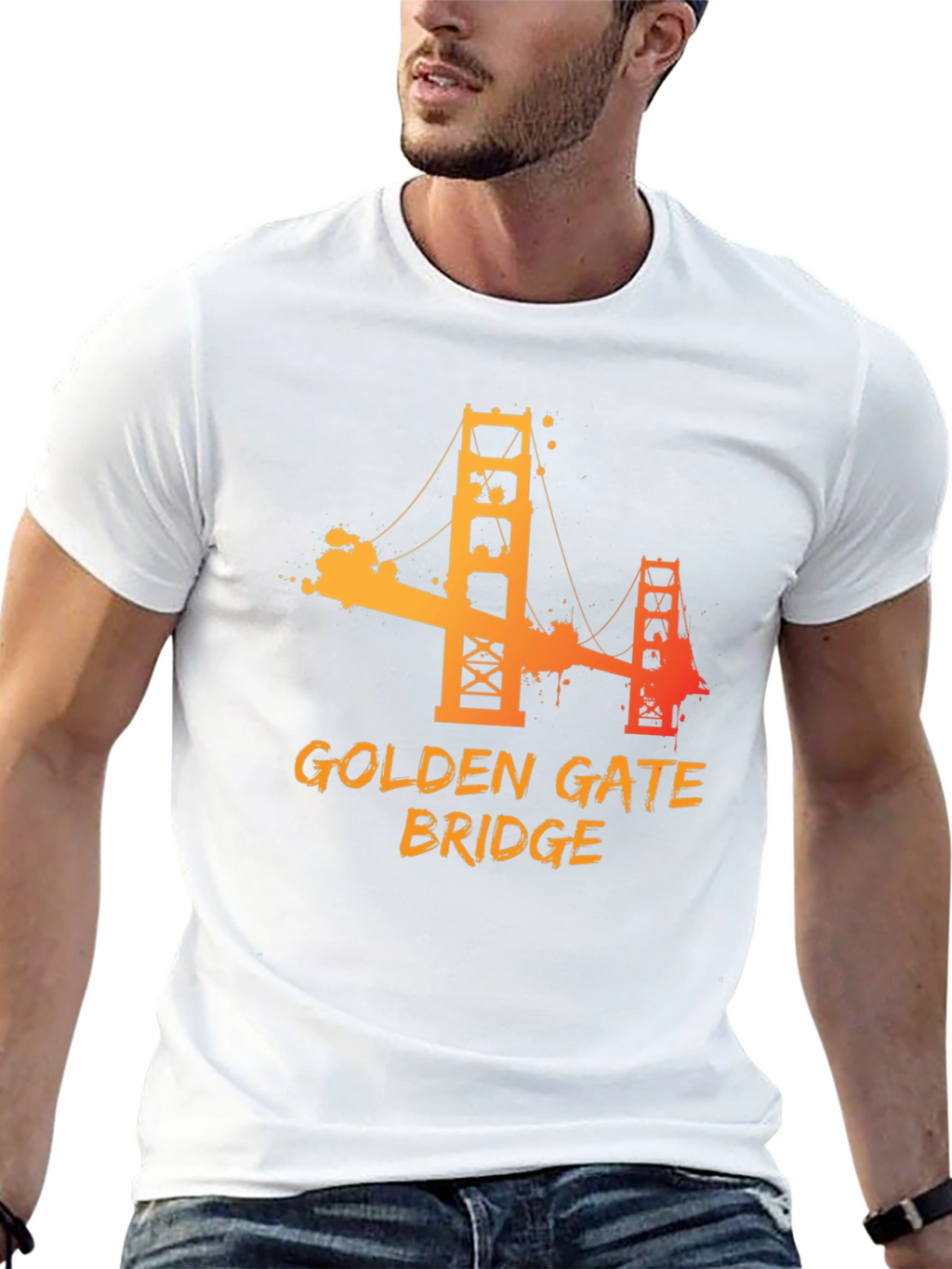 Golden Gate Bridge Graphic Tee - Mens Black T-Shirt