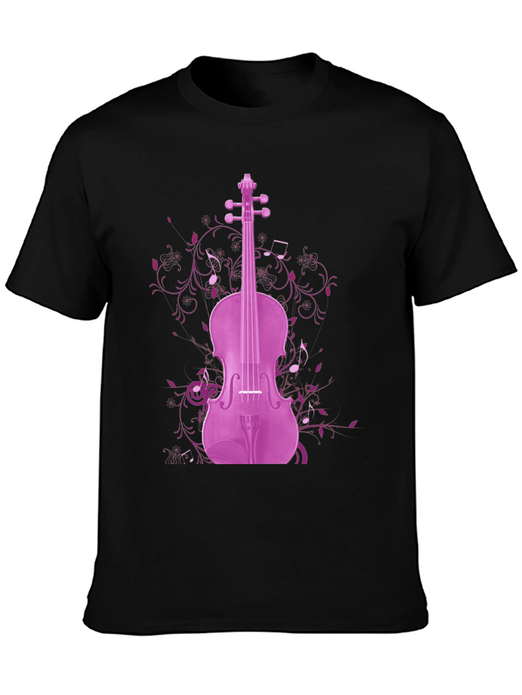 Musical Violin Graphic Tee - Black