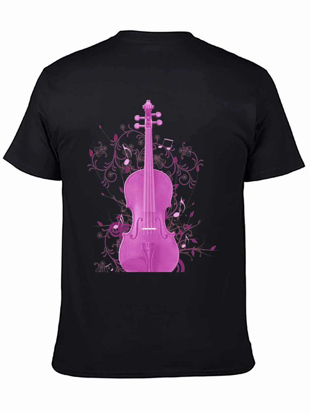 Musical Violin Graphic Tee - Black