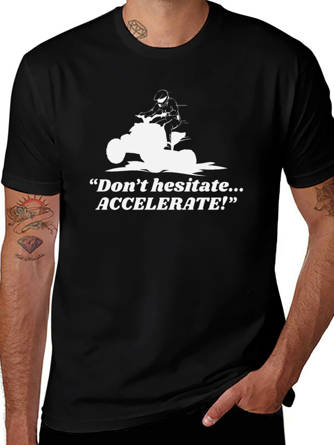 Accelerate ATV Rider Graphic Tee - Black Cotton T-Shirt