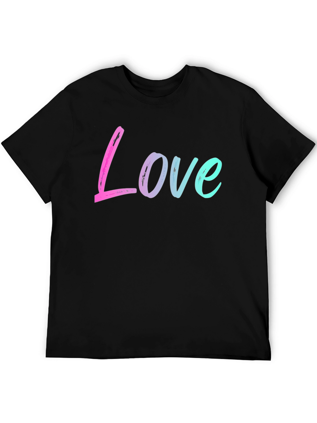 Love Gradient Graphic Black T-Shirt