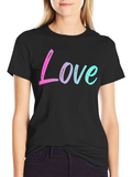 Love Gradient Graphic Black T-Shirt