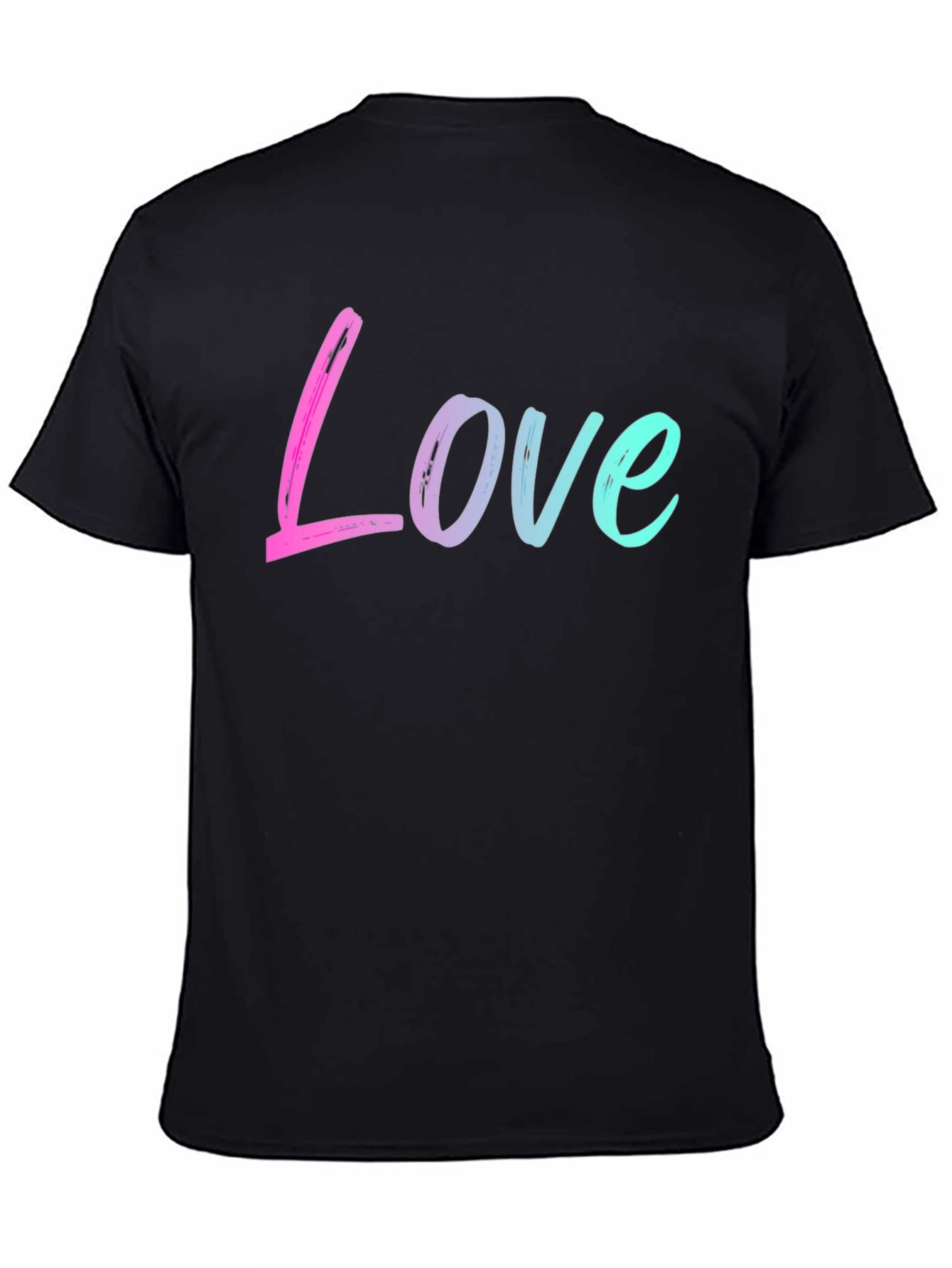 Love Gradient Graphic Black T-Shirt