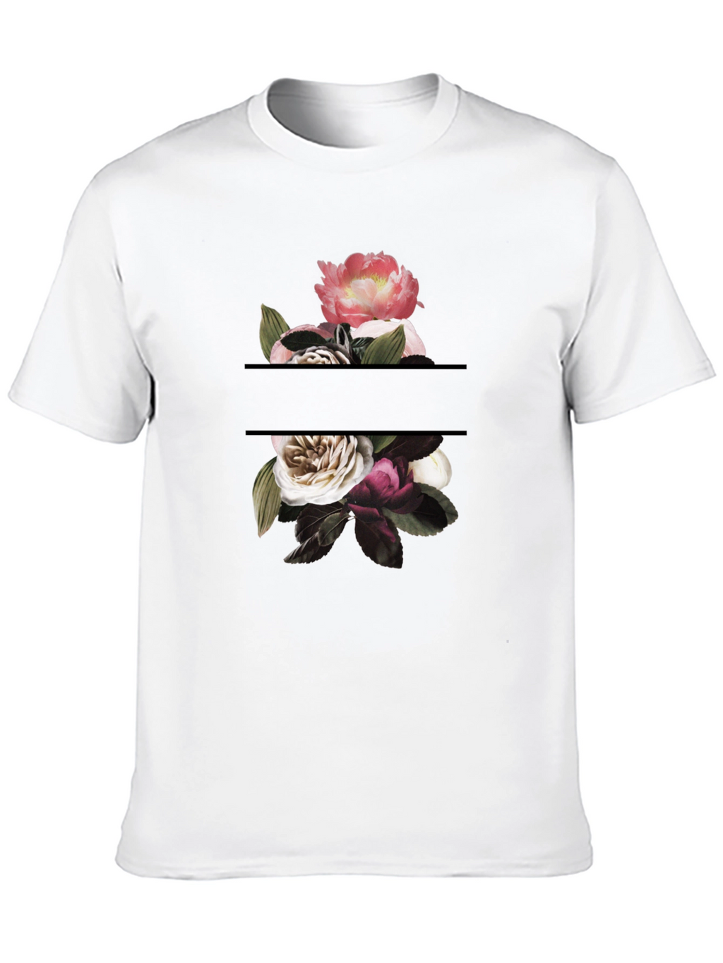 Floral Graphic Tee - Stylish Black T-Shirt