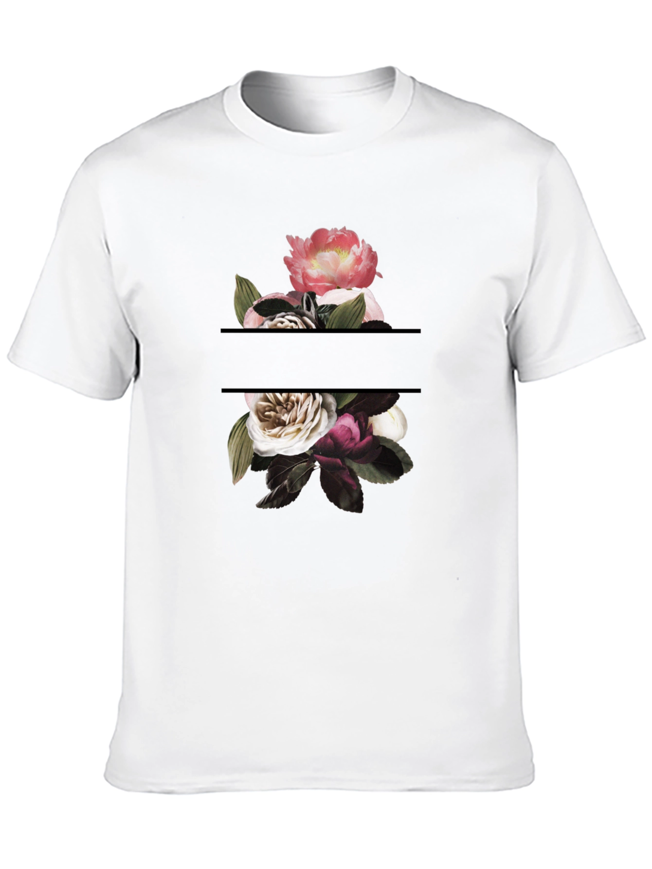Floral Graphic Tee - Stylish Black T-Shirt