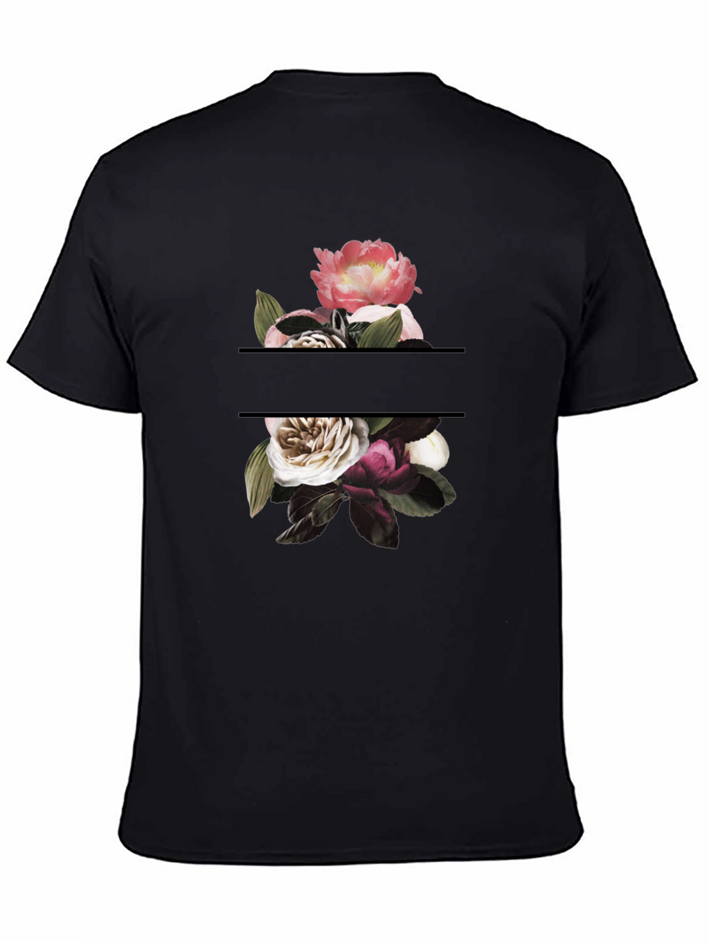 Floral Graphic Tee - Stylish Black T-Shirt