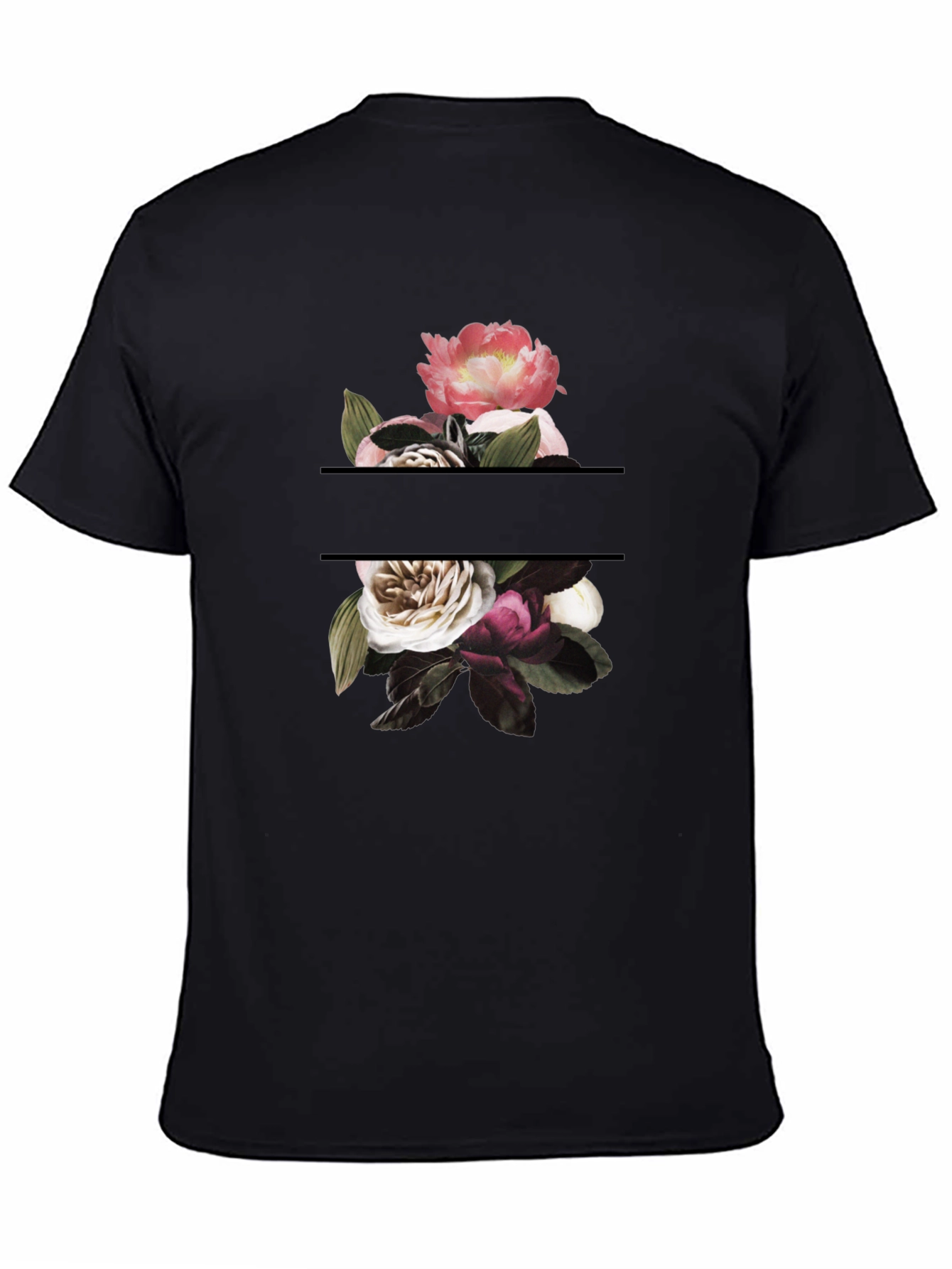 Floral Graphic Tee - Stylish Black T-Shirt