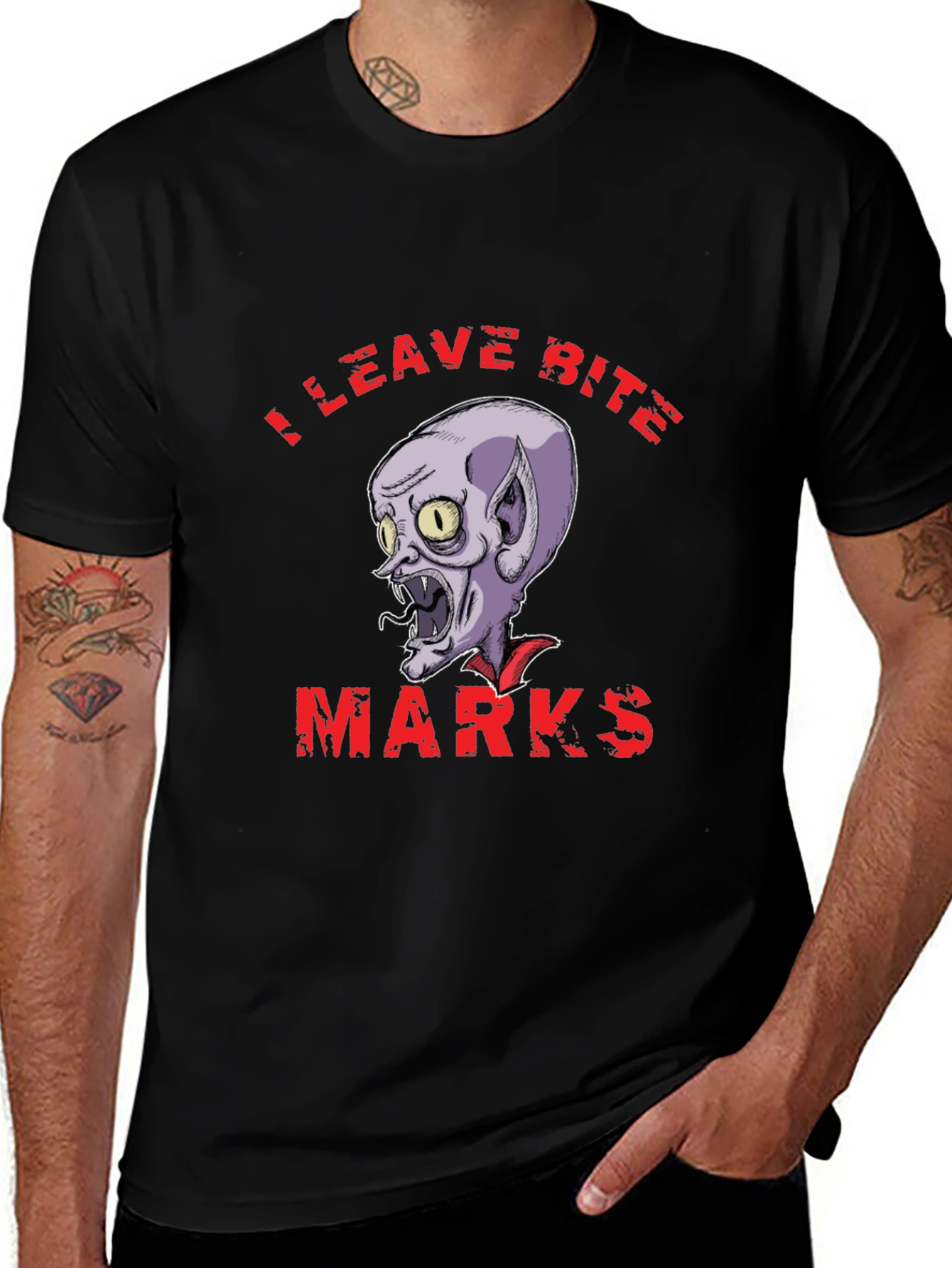 I Leave Bite Marks T-Shirt Vampire Graphic Novelty Tee