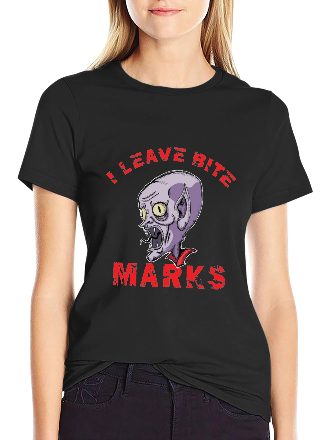 I Leave Bite Marks T-Shirt Vampire Graphic Novelty Tee