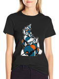 Abstract Fish Graphic Mens Black Tee