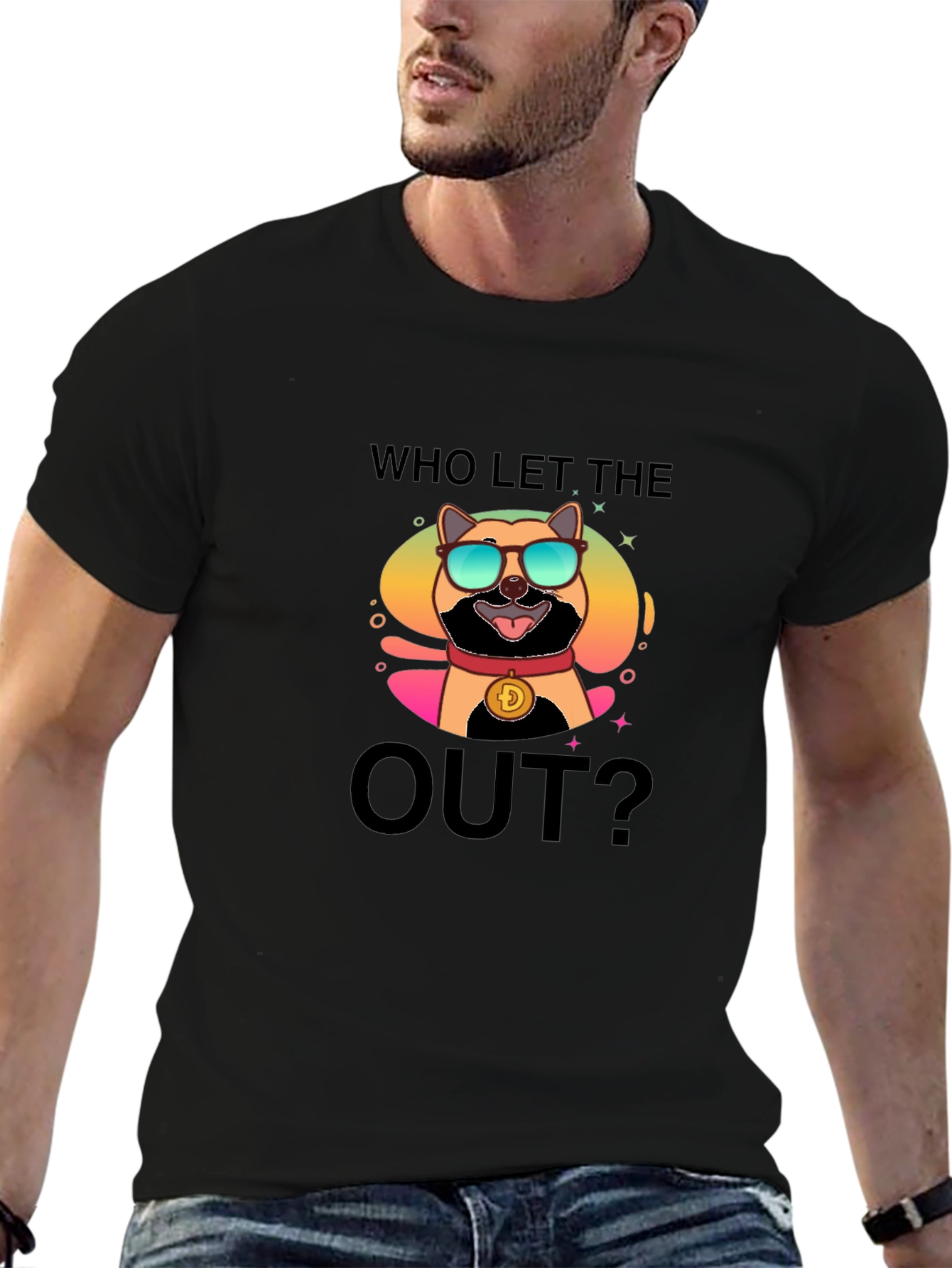 Dogecoin T-Shirt - Who Let the Doge Out?