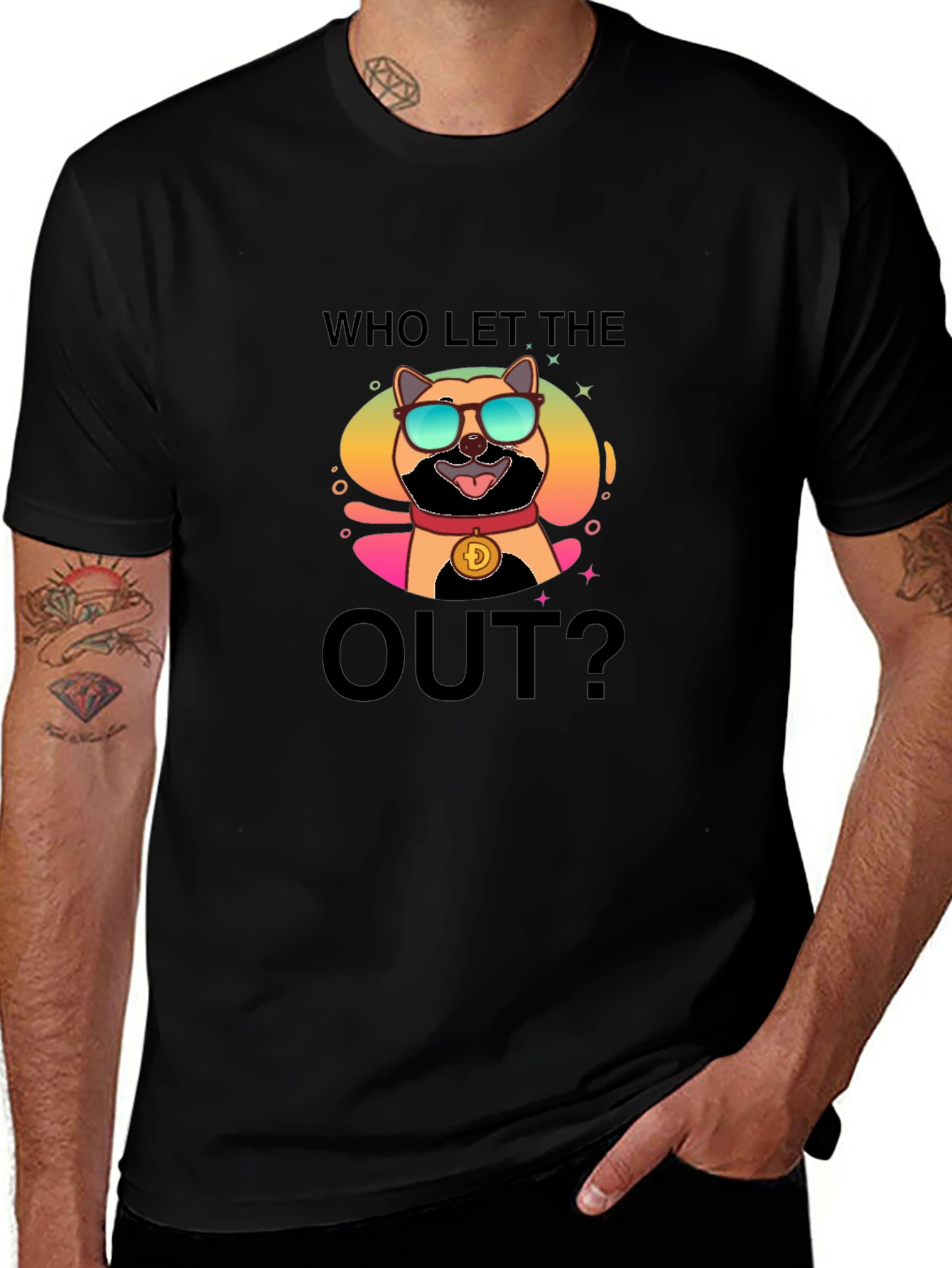 Dogecoin T-Shirt - Who Let the Doge Out?