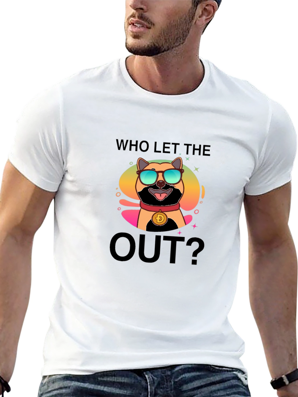 Dogecoin T-Shirt - Who Let the Doge Out?