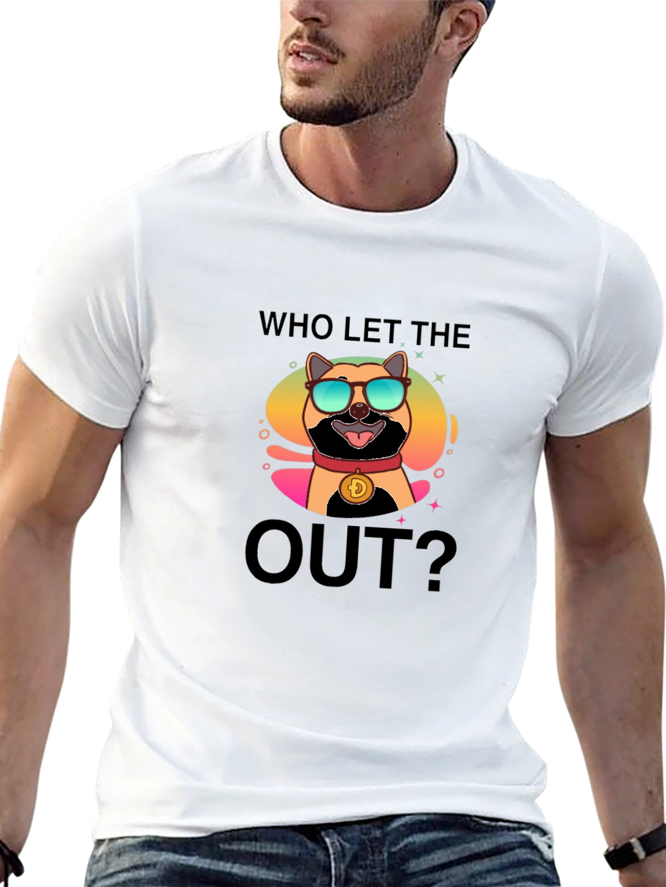 Dogecoin T-Shirt - Who Let the Doge Out?