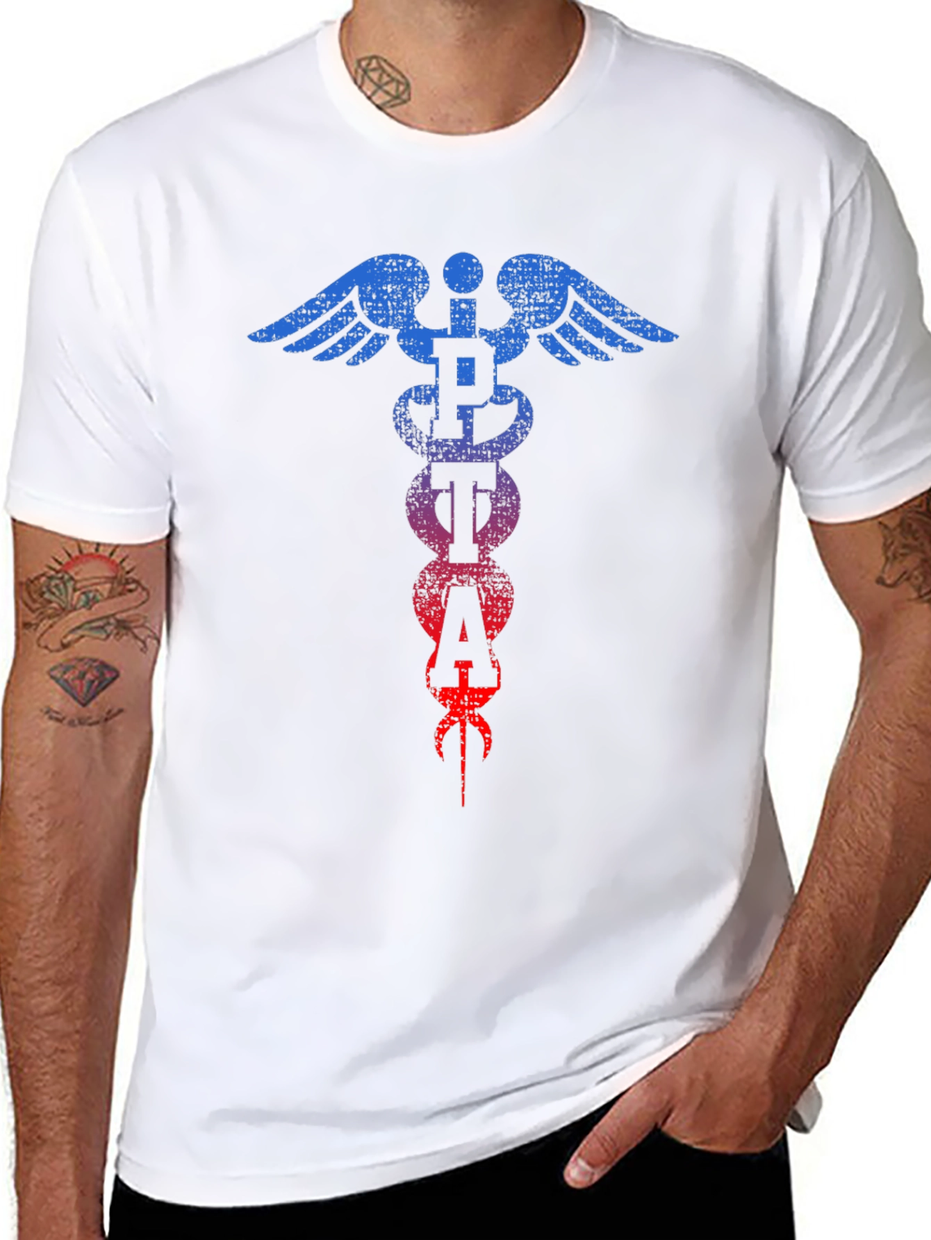 Distressed PETA Caduceus T-Shirt