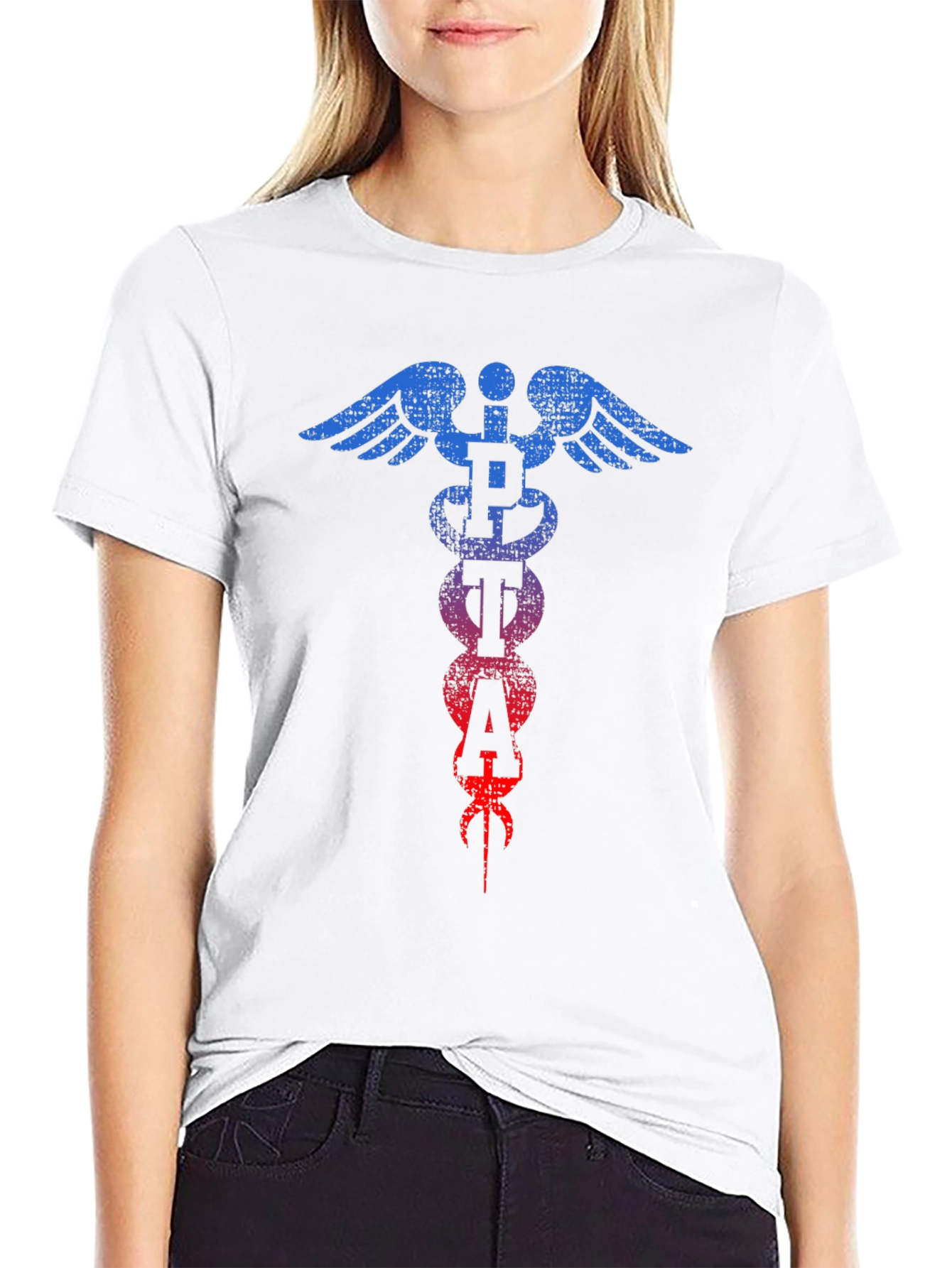Distressed PETA Caduceus T-Shirt
