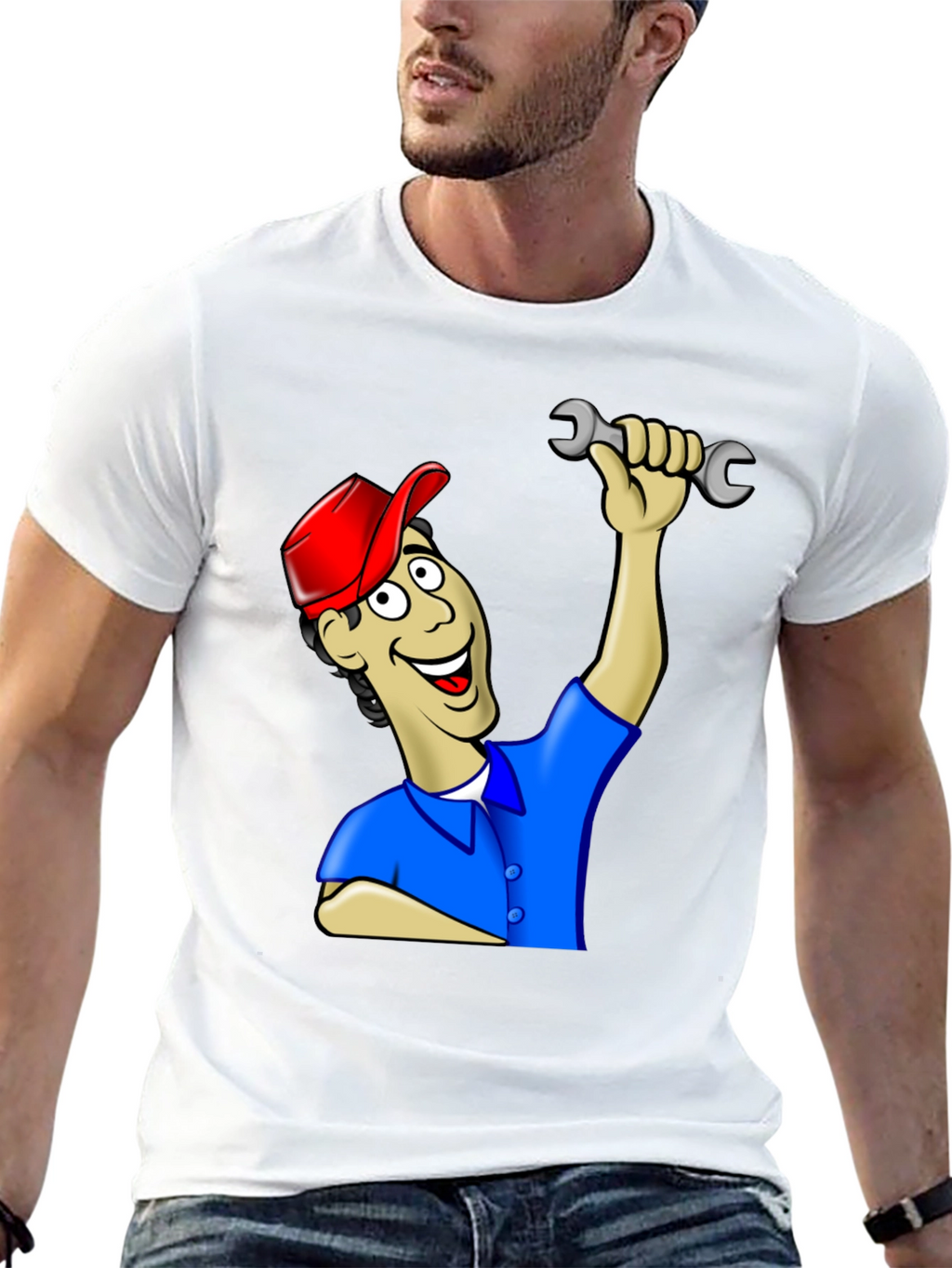 Cartoon Mechanic T-Shirt
