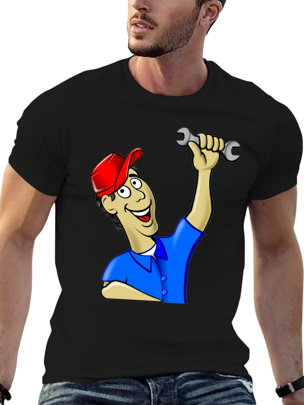 Cartoon Mechanic T-Shirt