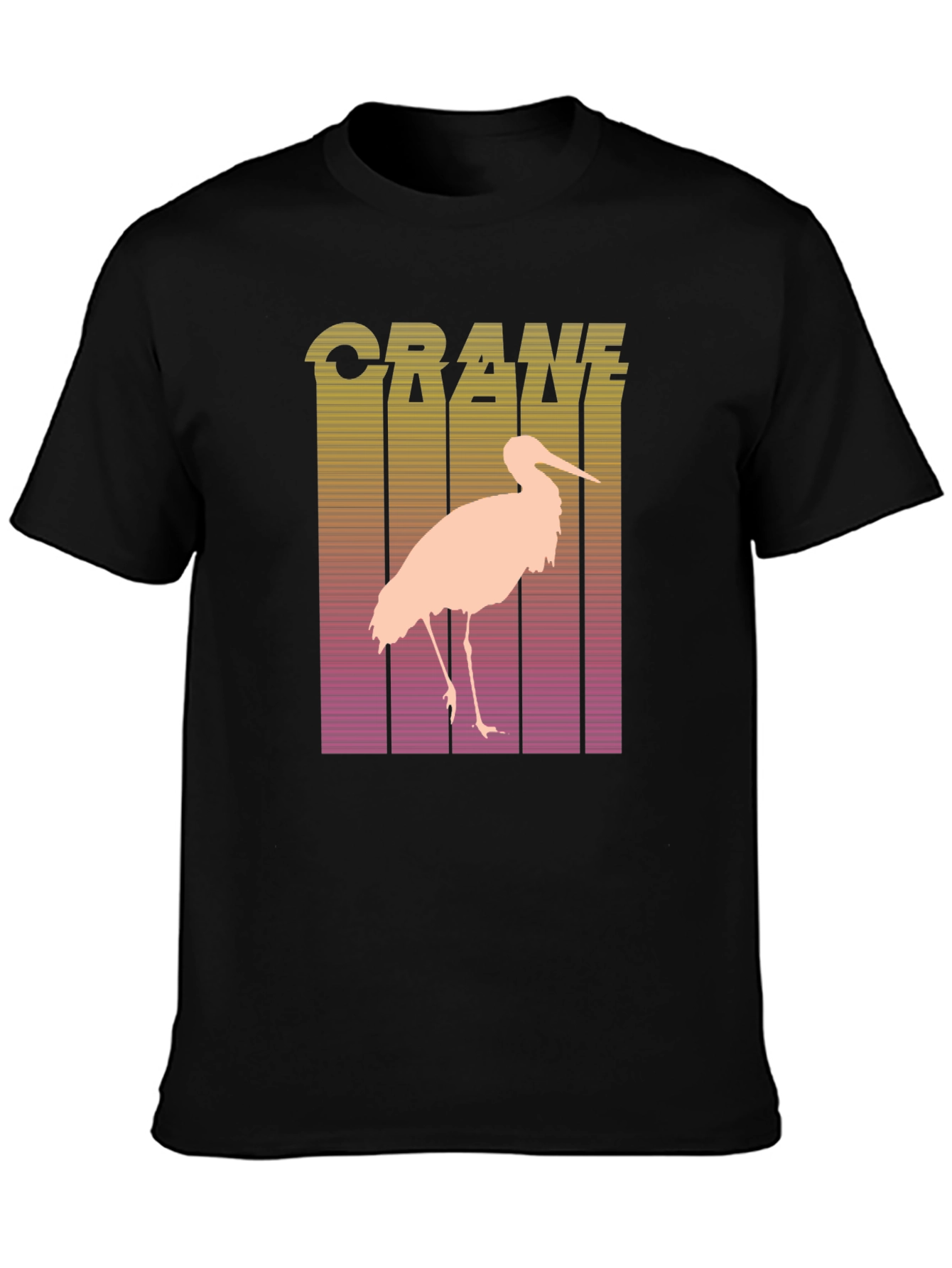 Retro Crane Silhouette Graphic Tee