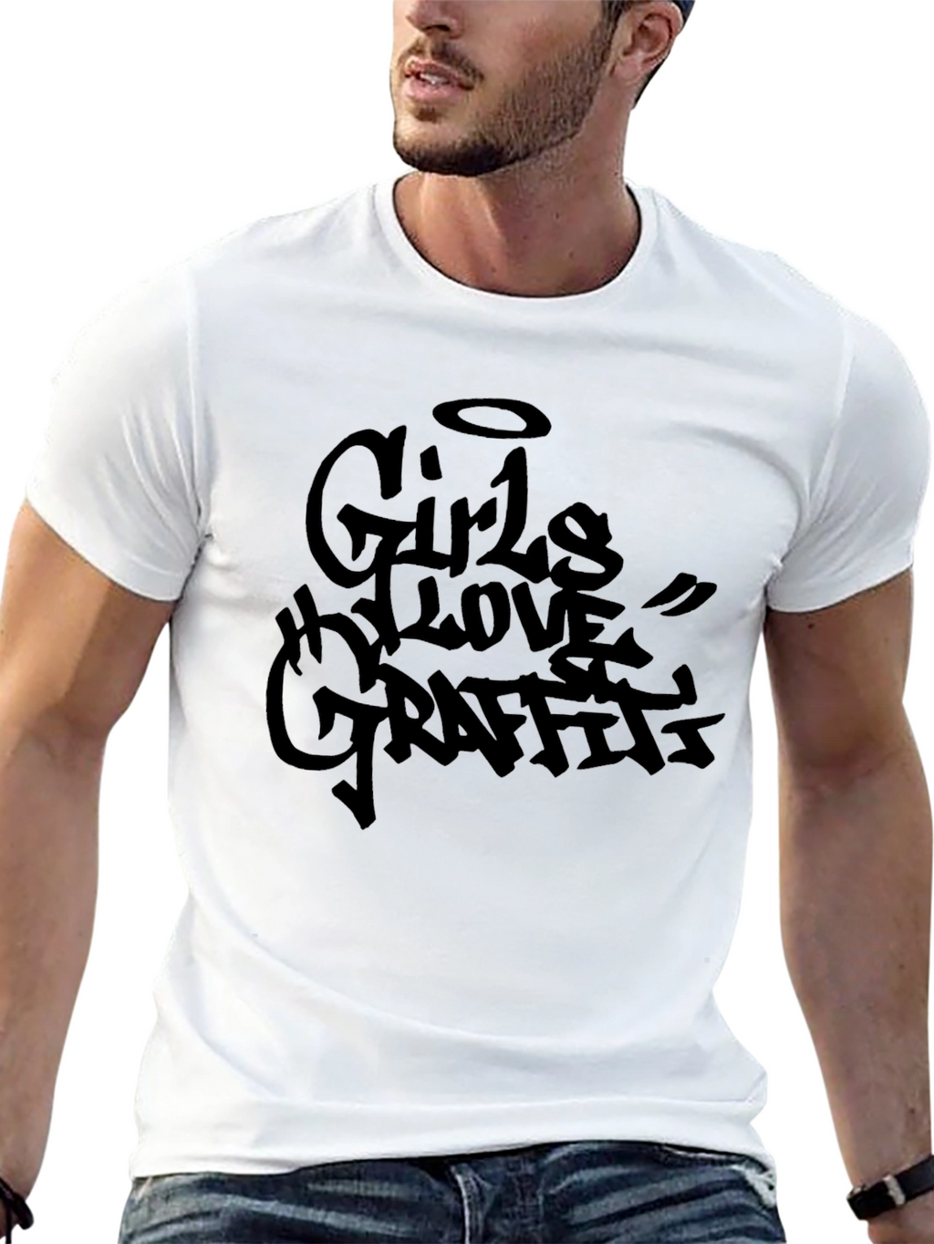 Girls Love Graffiti Black T-Shirt