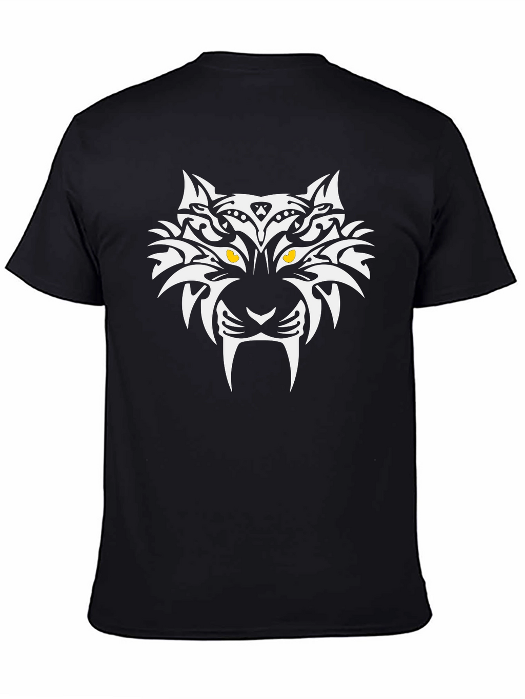Black T-Shirt with Tribal Tiger Graphic