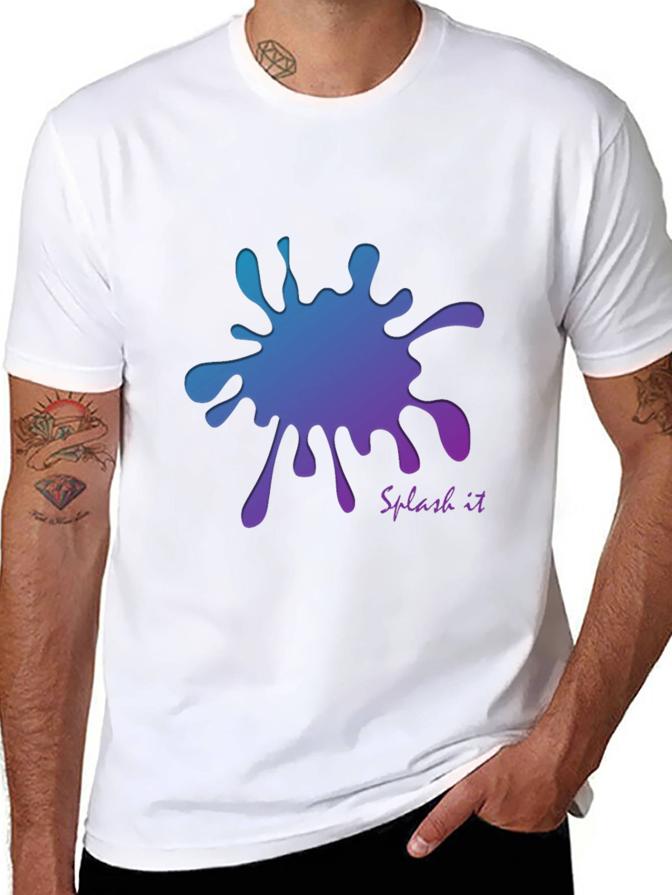 Gradient Splash Graphic T-Shirt - Cool and Stylish