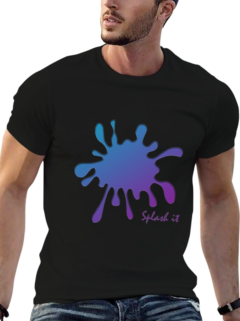 Gradient Splash Graphic T-Shirt - Cool and Stylish