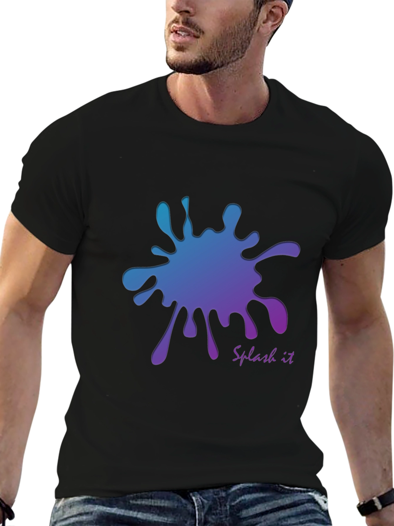 Gradient Splash Graphic T-Shirt - Cool and Stylish