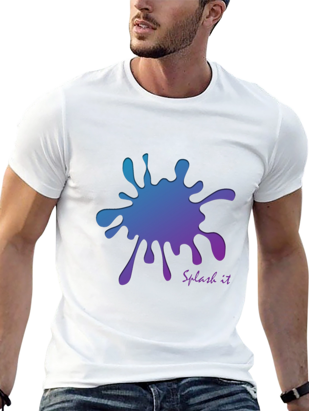 Gradient Splash Graphic T-Shirt - Cool and Stylish