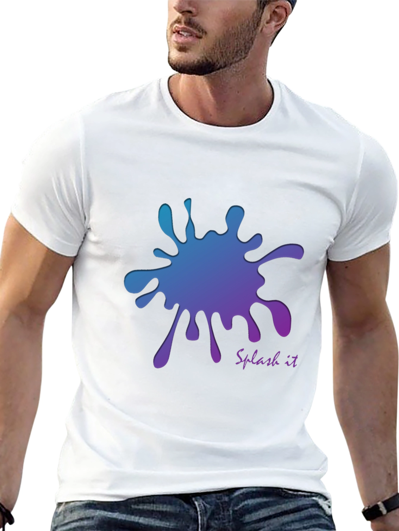 Gradient Splash Graphic T-Shirt - Cool and Stylish