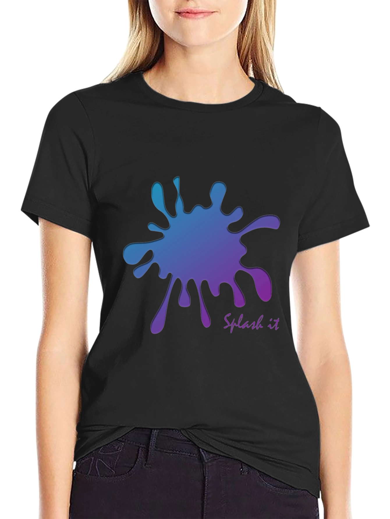 Gradient Splash Graphic T-Shirt - Cool and Stylish