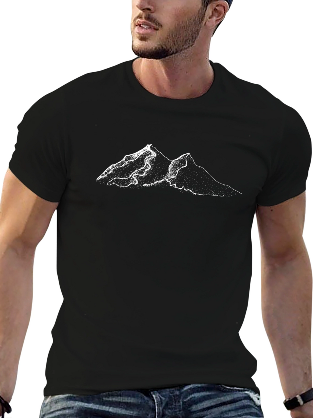 Minimalist Mountain Black T-Shirt