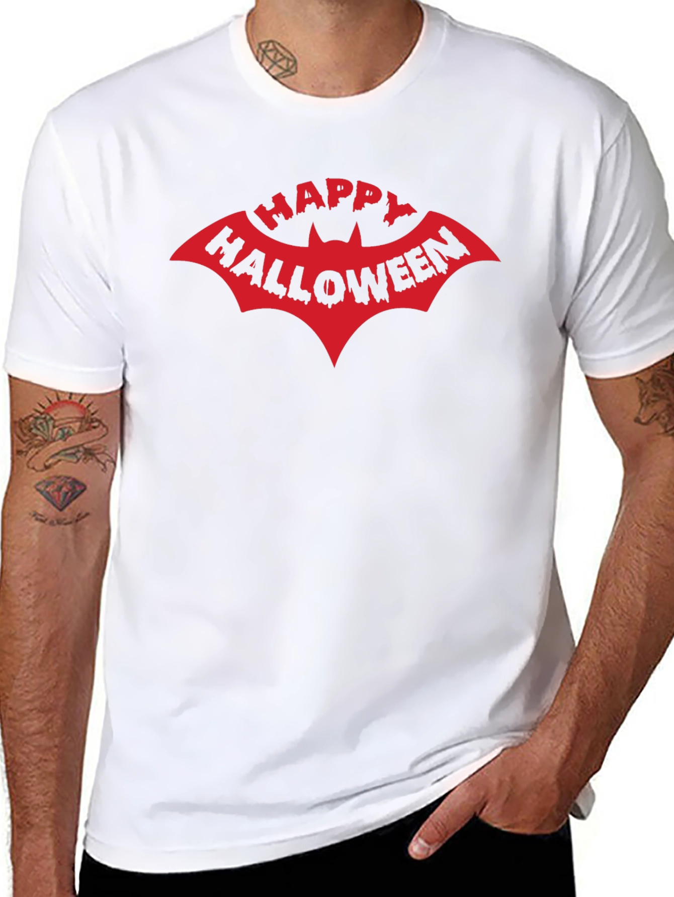 Happy Halloween Bat Graphic T-Shirt