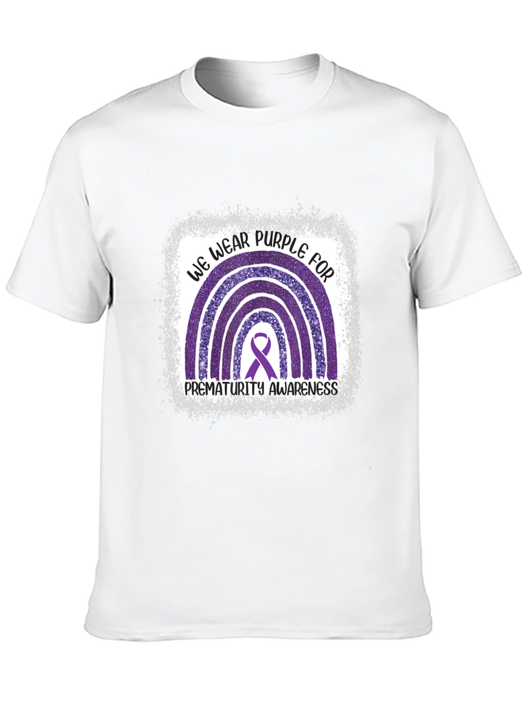 Prematurity Awareness Purple Rainbow T-Shirt