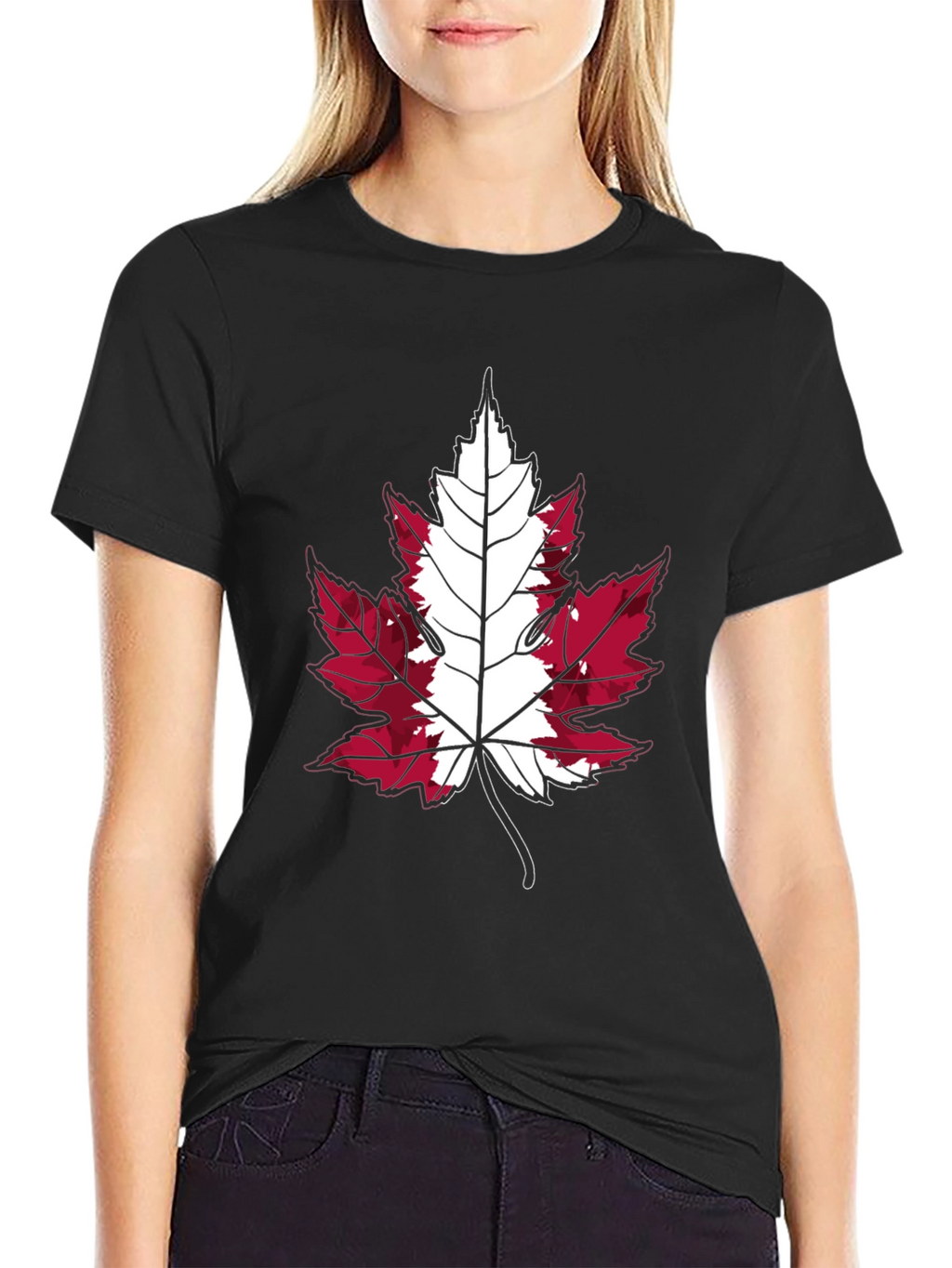 Canada Flag Maple Leaf T-Shirt - Black