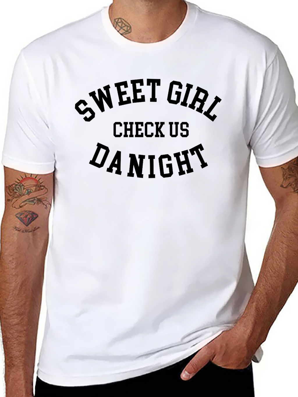 Sweet Girl Check Us Da Night Black T-Shirt