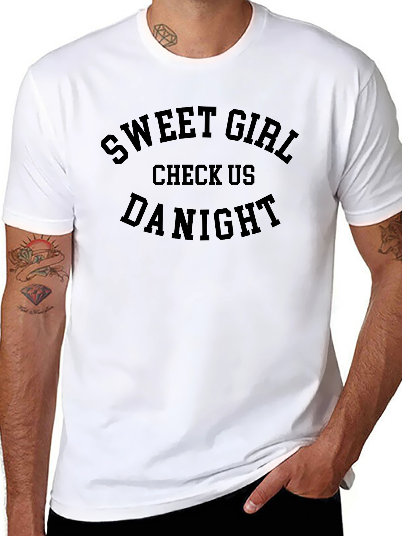 Sweet Girl Check Us Da Night Black T-Shirt