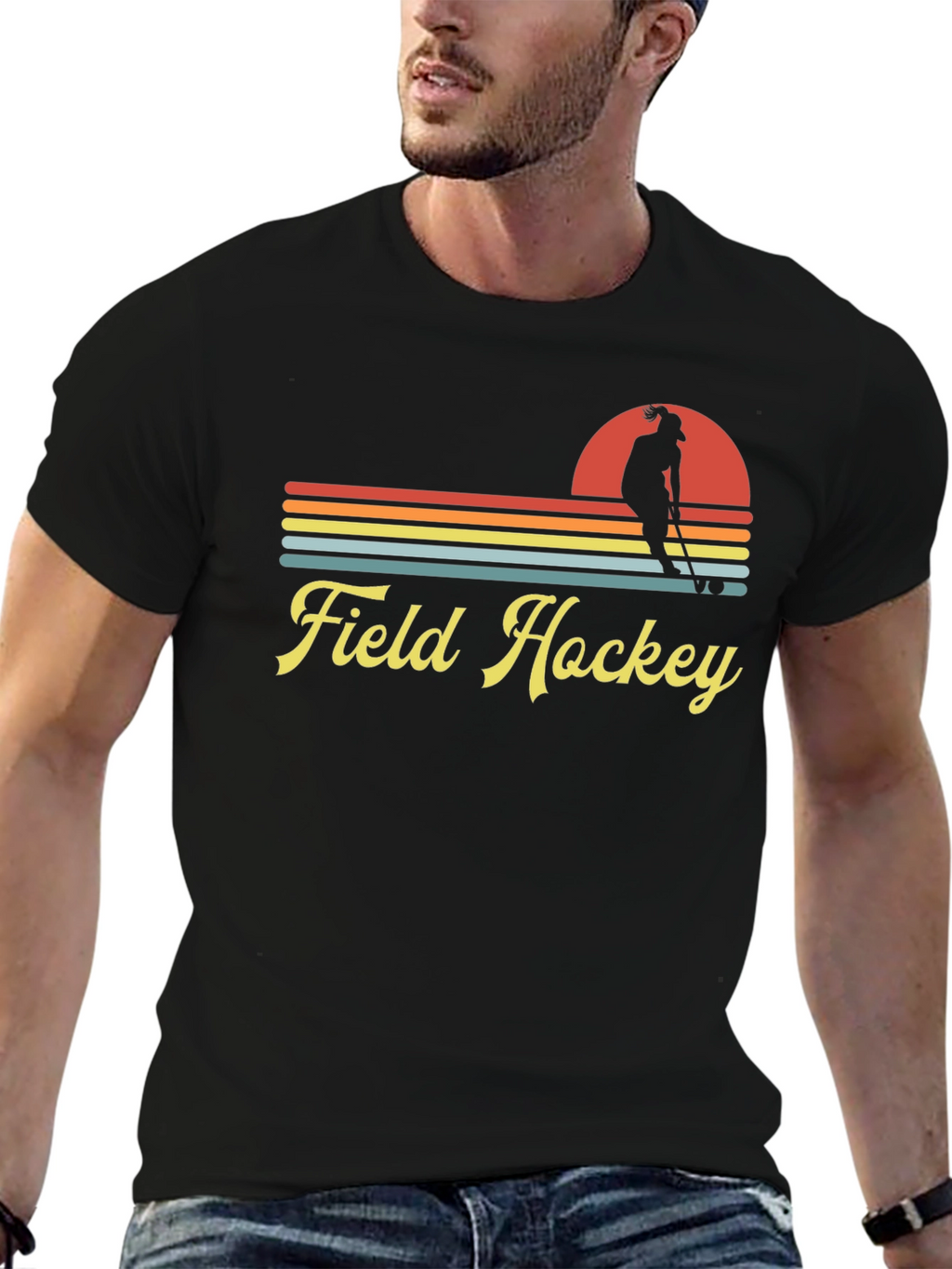 Field Hockey Retro Graphic Tee